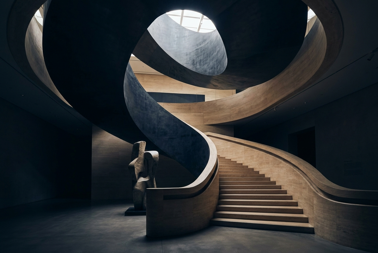 Grand institutional staircase